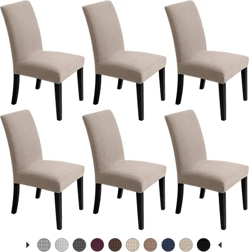 Vista 25 de Fundas para sillas de comedor, fundas elásticas para sillas de asiento decorativo, sin brazos, extraíbles, lavables, elásticas, universales
