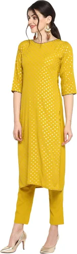 Vista 3 de Janasya Conjunto de Kurta tradicional étnico festivo para mujeres indias para Diwali