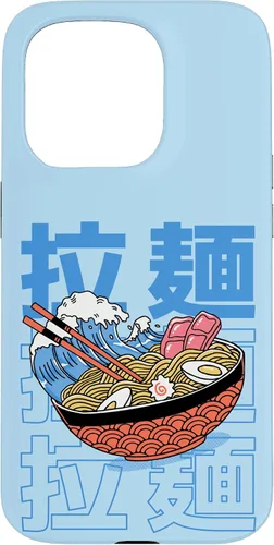 Vista 14 de The Great Ramen Off Kanagawa - Carcasa para iPhone 16, diseño tradicional japonés