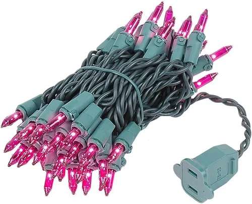 Vista 11 de Novelty Lights 11 pies 50 bombillas Luces mini tradicionales incandescentes, transparentes en cable verde con espaciado de 2.5", grado comercial
