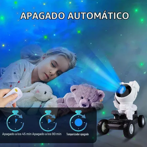 Vista 5 de Proyector de estrellas y galaxias astronautas, luz nocturna, 360° Space Man Lunar Rover Buddy Starry Nebulosa Proyector de techo Cielo LED Starlight