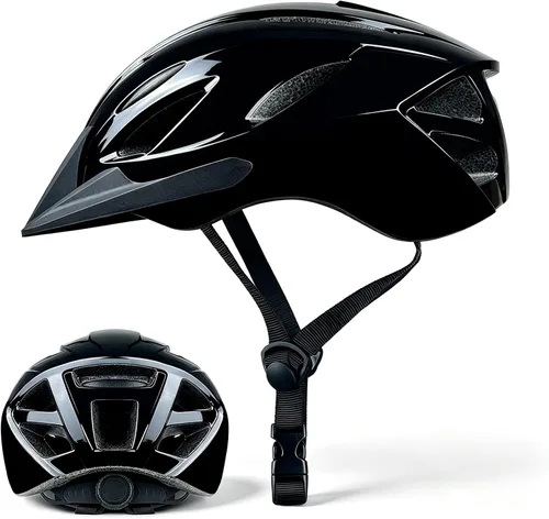Vista 6 de Adult Bike Helmet Men Women, Adjustable CPSC Certified Helmet Brillante-Withe