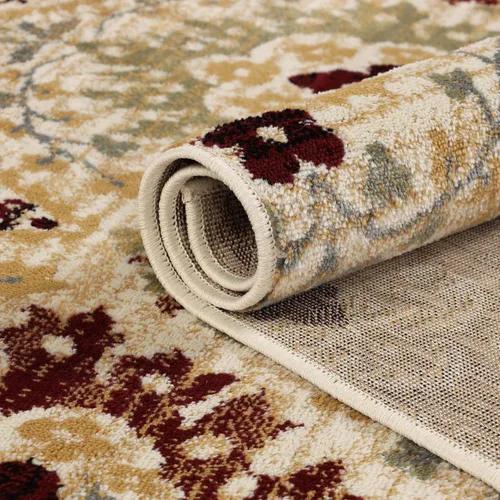 Vista 5 de Superior Elegant Augusta Alfombras florales modernas con respaldo de yute para oficina, dormitorio, entrada, comedor, cocina, colección Augusta
