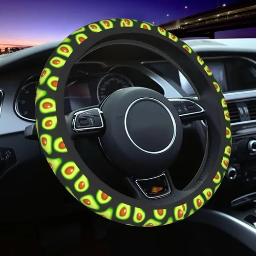 Vista 13 de Cintas multicolor para concientización sobre el cáncer, cubierta para volante de automóvil, accesorios lindos para mujeres y niñas, universal de 15
