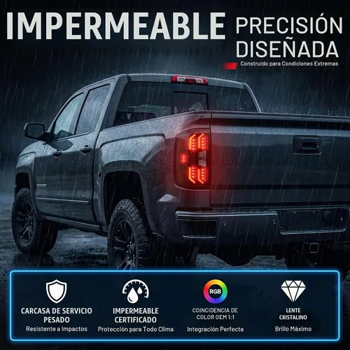 Vista 7 de WOLFSTORM Conjunto de luz trasera Compatible con 2014-2018 Chevy Silverado 1500 y 2015-2018 Chevy Silverado 2500/3500HD, No es compatible con Lente
