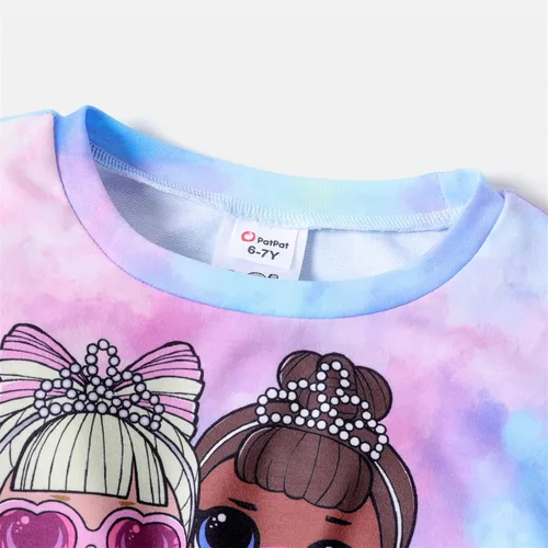 Vista 3 de L.O.L. Surprise! Girls Clothes Crop Top and Pant Long Sleeve Doll Print Tie dye Sweatshirt Leggings Girls Outfits 2Pcs Sets