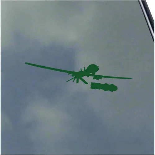 Vista 5 de MQ-1C - Calcomanía de vinilo de piloto de águila gris del ejército no tripulado Veterano UAV