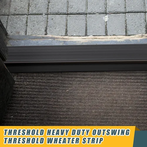 Vista 6 de Blulu 2 Pcs 72" Aluminum Exterior Door Threshold 5 5/8" Outdoor Swing Threshold Heavy Duty Adjustable Aluminum Door Sill Pan for Weatherproof & Easy