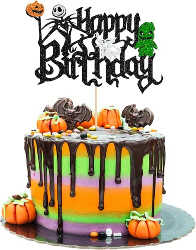 Vista 16 de Gyufise 24 adornos para cupcakes de Halloween con calabaza, fantasma, purpurina negra, decoraciones para cupcakes para niños, decoración de fiesta