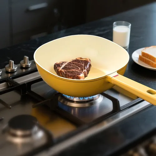 Vista 9 de Frying Pan - 1.9L Alloy Lightweight Nonstick Cookware with Lid Nonstick Skillet for Grilling, Saute, Baking, Apartment Cooking, Kitchen Meal Prep