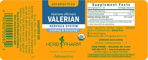 Vista 11 de Herb Pharm Certified Orgánico Sin Alcohol Raíz de Valeriana Glycerita para un sueño reparador - 1 onza, GLVAL01, 1 Ounce, 1, 1