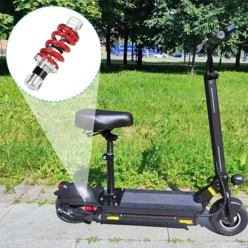 Vista 3 de Joyzan Amortiguador eléctrico para motocicleta, amortiguador de suspensión de amortiguamiento de agujero trasero, resorte ajustable, distancia