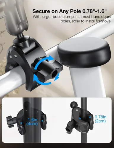Vista 5 de PLDHPRO Soporte para iPad para Soporte de Micrófono, Soporte Ajustable de 2 Etapas Más Largo para Teléfono Tableta Música Micrófono, Montaje que se