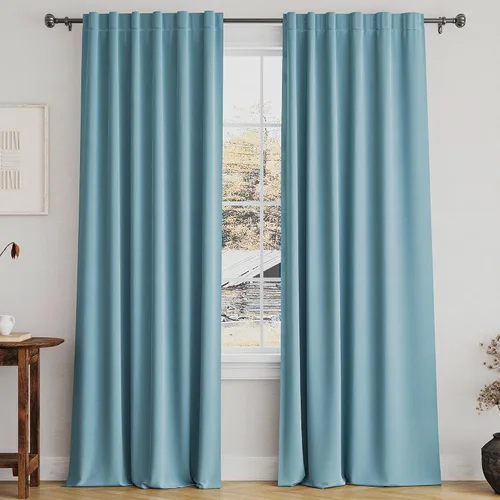 Vista 16 de Turquoize Cortinas Opacas con Aislamiento Térmico Paneles de Tratamiento de Ventanas con Bolsillo para Barra Paneles de Ventana para Ventanas
