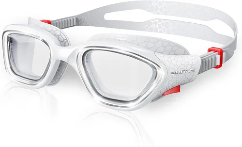 Vista 14 de Whale Gafas de natación, gafas antivaho HD, unisex, 100% protección UV, diseño antivaho transparente visión submarina de gran angular Negro