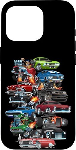 Vista 19 de Funda para iPhone 13 Hotrods, autos clásicos, coches musculosos y carros de carreras