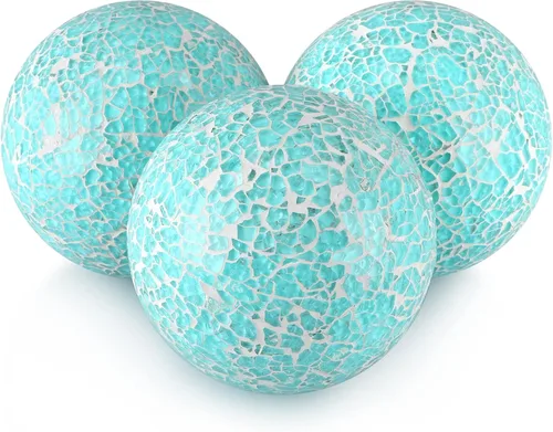 Vista 8 de MDLUU Orbes decorativos de 4 pulgadas, bolas de esfera de mosaico, bolas de centro de mesa para cuencos, jarrones, decoración de mesa de comedor