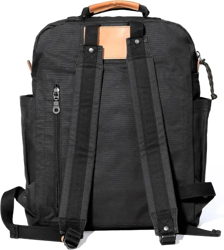 Vista 3 de Mochila de lona Gootium para mujeres, estilo vintage con cierre de cremallera, mochila casual para hombres, de tela, para viajes al aire libre