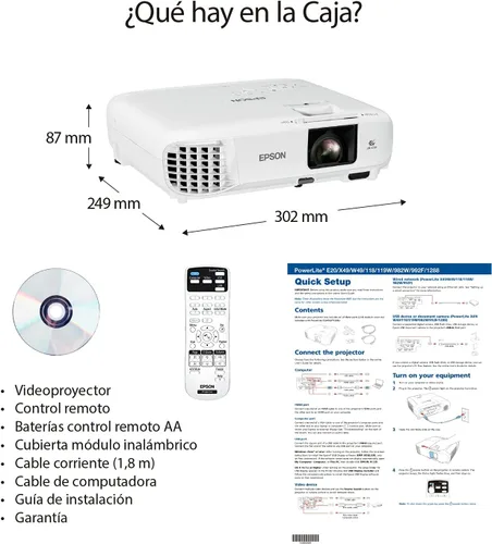 Vista 3 de Epson Proyector LCD PowerLite 118 - 4:3 - Montaje en techo