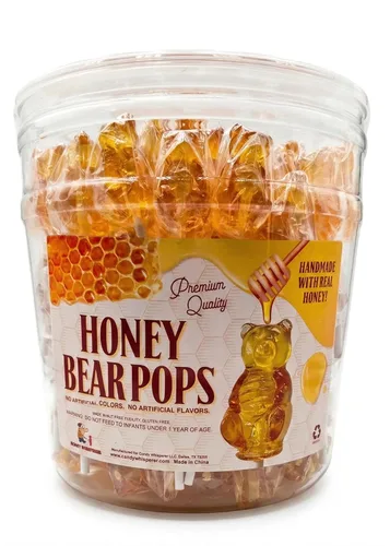Vista 9 de Pink Bear Pops Lollipop Suckers: caramelos de oso bebé envueltos individualmente en un palo por Espeez - Bubble Gum Bears (24 unidades)