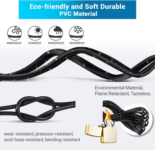 Vista 6 de YOTIGER Cable de extensión para exteriores de 1 a 4 divisores para luces de Navidad, máximo 33.3 pies de extremo a extremo (43 pies en total)
