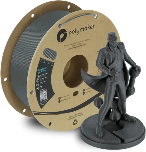 Vista 54 de Polymaker PLA Pro Filament 1.75mm 1KG Black, High-Impact Resistance Tough, High Speed Up to 300mm/s, Clean Surface, Low-Warp, Easy to Print on