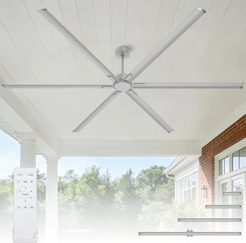 Vista 12 de Ventilador de techo industrial de 108 pulgadas, ventilador de techo comercial grande con 6 aspas de aluminio, ventilador HVLS para taller, garaje