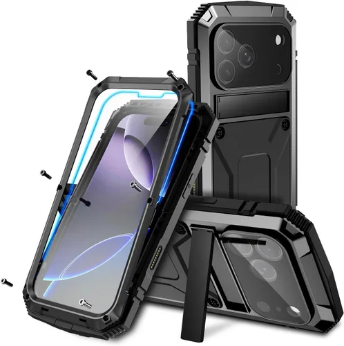 Vista 14 de Lunivop Funda compatible con iPhone 15 Pro Max de 6.7 pulgadas 2023, protección resistente, a prueba de polvo, resistente de metal de grado militar