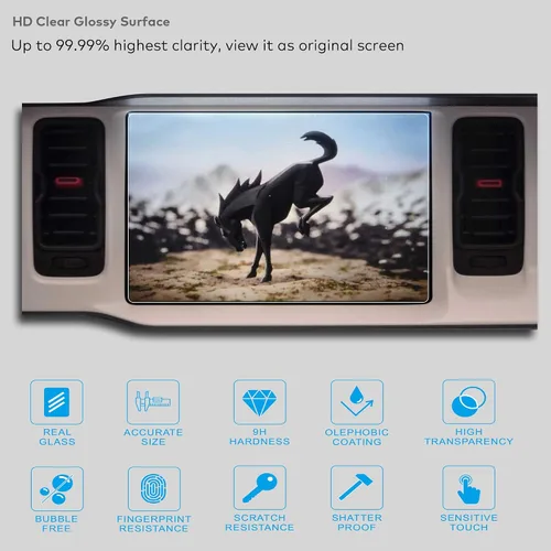 Vista 4 de Protector de pantalla de vidrio templado prémium para Ford Bronco 2021 2022 2023 2024 2025 Accesorios de infoentretenimiento para pantalla táctil