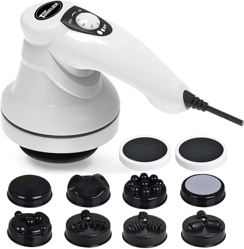 Vista 7 de TOTO81JXM Masajeador eléctrico para celulitis: máquina de esculpir el cuerpo con 8 cabezales de masaje, drenaje linfático y estiramiento de la piel