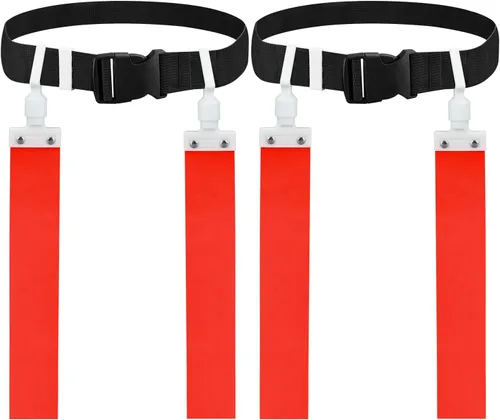 Vista 11 de DkOvn Cinturón de Fútbol Americano con Banderas, 2 piezas, Cinturón Ajustable de Fútbol Americano con Cinturón y Banderas, para Jóvenes, Adultos