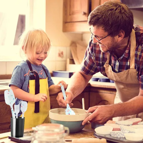 Vista 5 de SHEbaking Juego de espátulas de silicona para freidora de aire y muffins, juego de 6 piezas