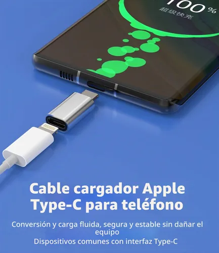 Vista 7 de Paquete de 3 adaptadores USB C macho a compatible con Lightning hembra, compatible con Apple iPhone15 Pro Max Plus iPad Pro Air Mini para Galaxy