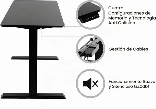 Vista 4 de TechOrbits Marco de escritorio eléctrico de pie de 47 x 24 pulgadas, estación de trabajo motorizada, escritorio de pie de dos patas con ajustes