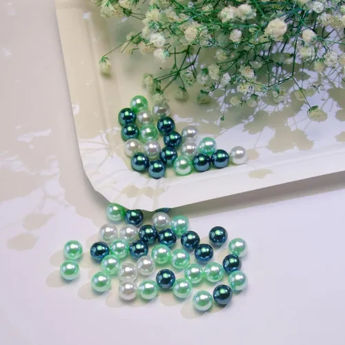 Vista 5 de 200 PIEZAS de Rellenos de Jarrón Verdes, Perlas de Cuentas para Centros de Mesa en Jarrones, Perlas Falsas de 10/14/20 MM sin Agujero para Boda