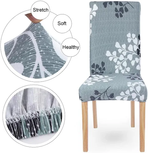 Vista 3 de SearchI - Juego de 6 fundas protectoras para sillas Parson de comedor, de elastano, súper ajuste, elástico, extraíble y lavable, para cocina