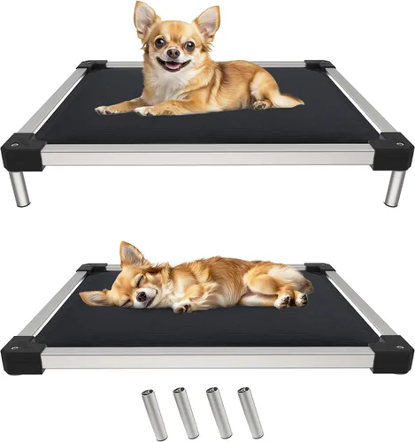 Vista 21 de FXW TitanNest Cama Elevada para Perros a Prueba de Masticación, Catre Elevado para Uso en Interiores/Exteriores/Camping, Cama Acolchada
