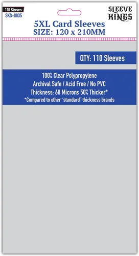 Vista 49 de Sleeve Kings Fundas para tarjetas estándar, 110 unidades, transparentes de 60 micrones de grosor, tamaño mini (1.575 x 3.504 in), compatibles