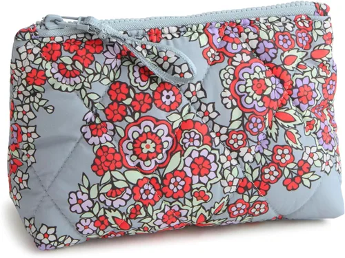 Vista 7 de Vera Bradley Bolsa de maquillaje cosmética grande de algodón premium Paisley floreciente