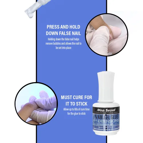 Vista 4 de MIA SECRET PEGAMENTO DE GEL DE UÑAS DE 0.5 Floz PARA EXTENSIONES UV-LED SOAK OFF