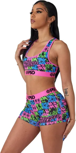 Vista 3 de PSD Brasier deportivo para mujer, con espalda cruzada, con tela de microfibra transpirable