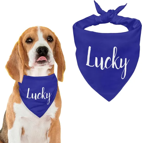 Vista 25 de Bandana personalizada para perro con nombre de poliéster, bandana personalizada para perro, triángulo, bufanda personalizada para mascotas