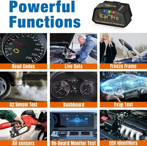 Vista 8 de iCar Pro Mini OBD2 Escáner Bluetooth para iOS/Android, Adaptador OBD, Herramienta de Lectura de Códigos de Diagnóstico de Coche