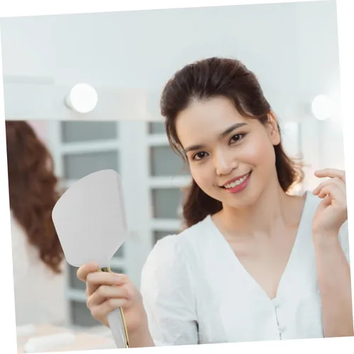 Vista 8 de Espejo de maquillaje de alta definición con mango de espejo a granel para niñas y mujeres