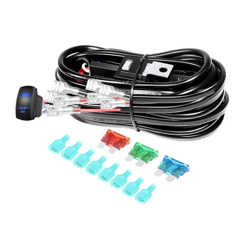 Vista 13 de RIGIDON Kit de mazo de cables de barra de luz LED, interruptor basculante de 12 V, 18 AWG, relé de alimentación, cable automotriz para barra de luz