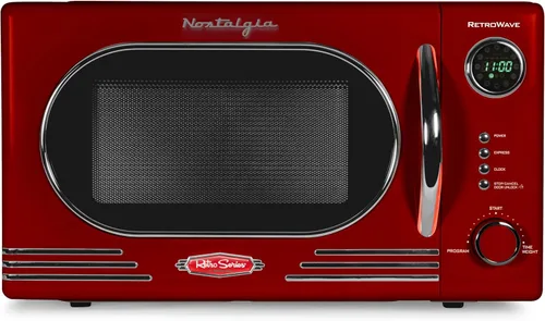 Vista 34 de Nostalgia Retro - Horno de microondas para encimera - Incluye 12 ajustes preprogramados y reloj digital - 0.9 pies cúbicos - 800 vatios - Amarillo