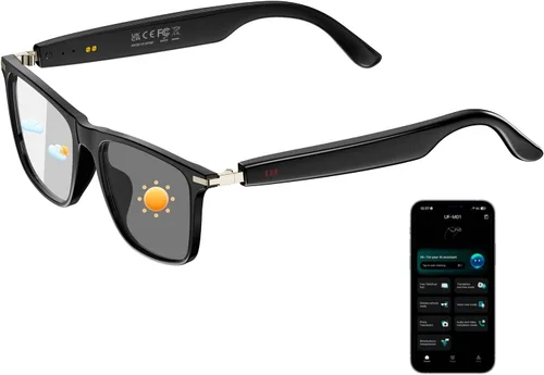 Vista 12 de Gafas inteligentes Bluetooth para hombres y mujeres, asistente de voz e impermeabilidad IPX5, lentes inteligentes fotocromáticos con altavoces