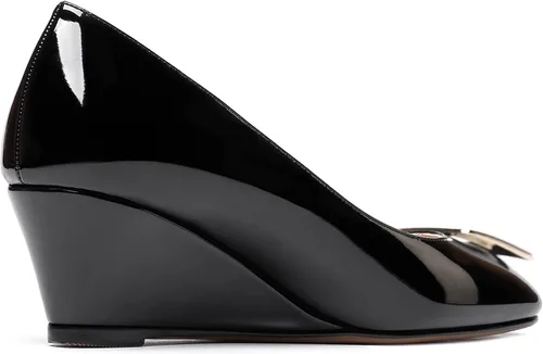 Vista 5 de WAYDERNS Zapatos de vestir de noche de tacón bajo con hebilla de metal dorado y puntera cuadrada para mujer, zapatos de vestir de noche de 2 pulgadas