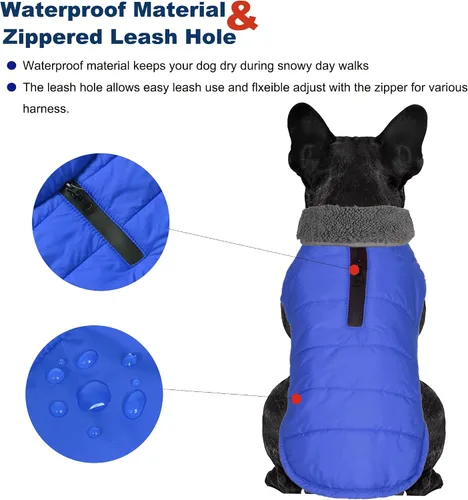 Vista 2 de Abrigo de invierno para perro, chaqueta impermeable para el clima frío, chaleco de perro resistente al viento, ropa cálida para cachorros, suéter