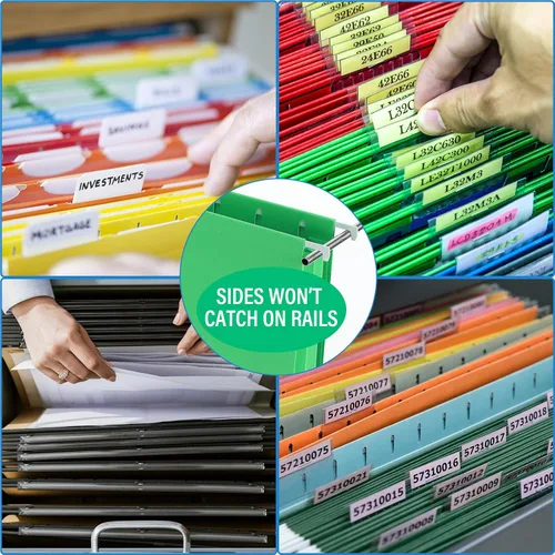 Vista 5 de Estune Paquete de 48 carpetas colgantes de capacidad adicional, tamaño carta, carpetas colgantes reforzadas con expansión de 2 pulgadas, organizador